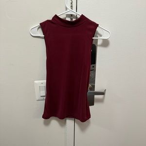 Red Turtleneck Top